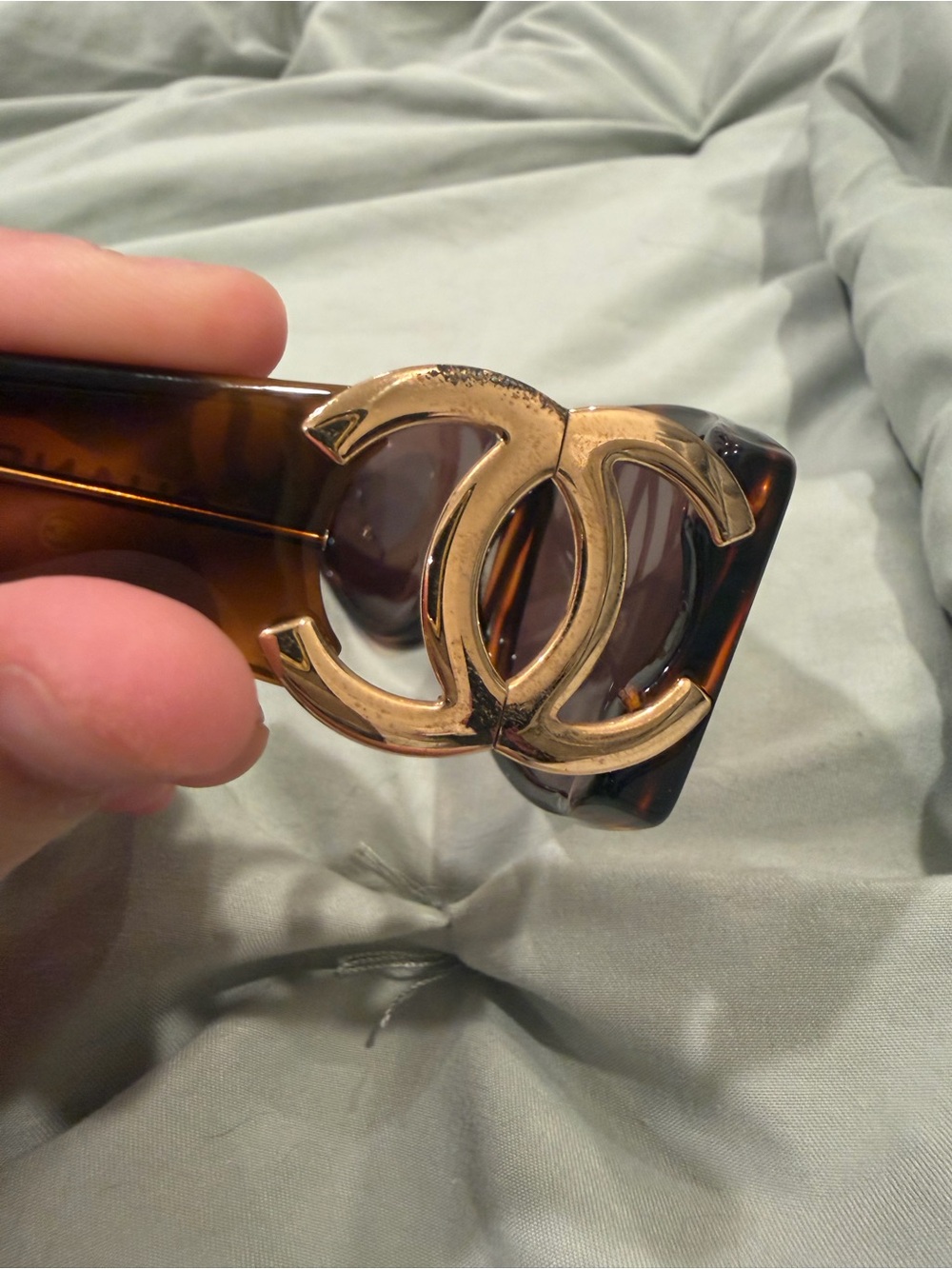 Authentic CHANEL Y2K Honey Havana/Tortoise Shell Brown Sunglasses - Picture 6 of 6